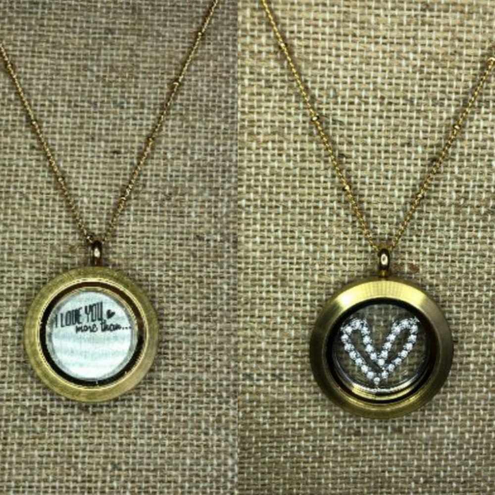 Medium Brushed Gold Living Locket SET Origami Owl